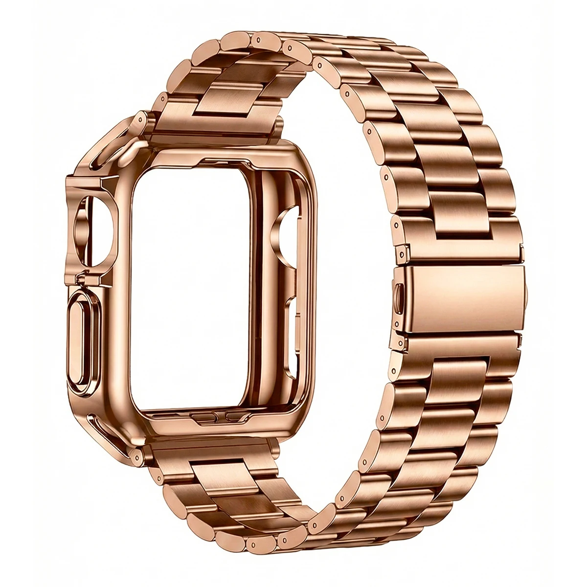 Premium Stainless Steel and TPU Watch Strap with Protective Case