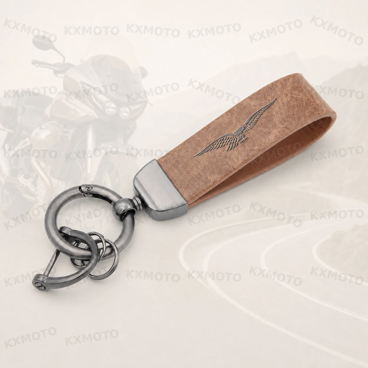 Luxury PU Leather Motorcycle Keychain
