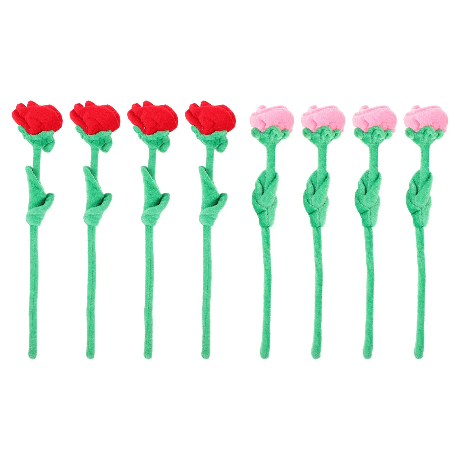 8Pcs 프리미엄 인공 장미 꽃 장식품 구부릴 수 있는 줄기 훌륭한 솜씨 모양 유지 스트레스 완화 책상 장식 생활 장식