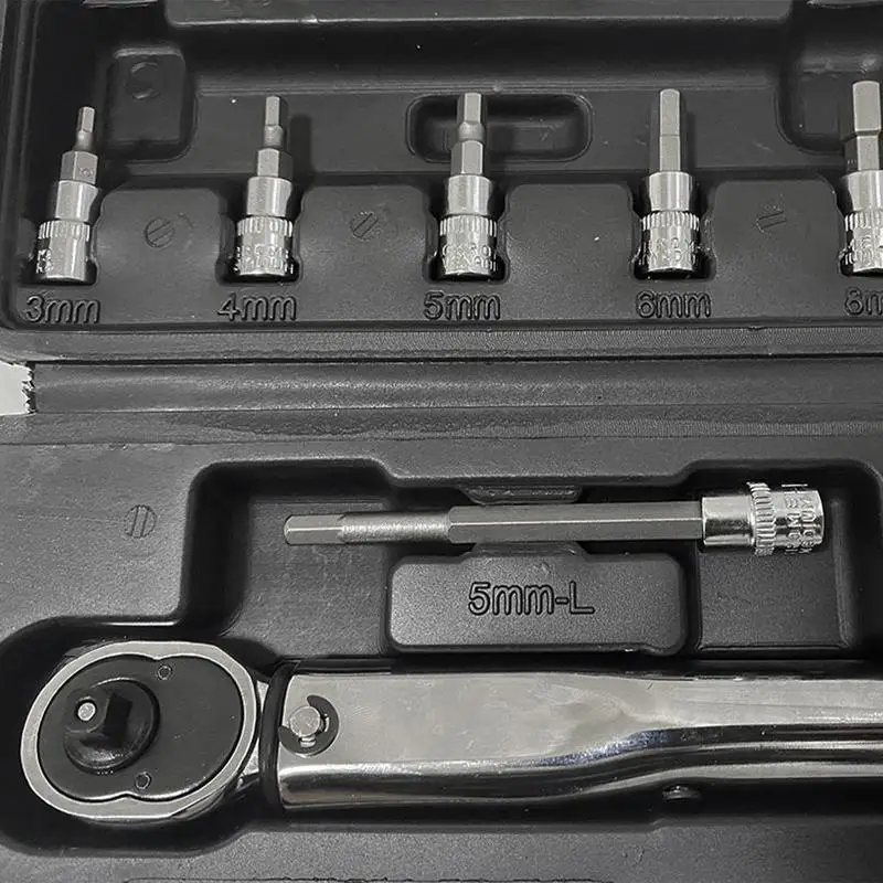 

Torque Wrench Set 1/4 Preset Torque Wrench 11-Piece Set Quick Release Ratchet Repair Adjustable Torque Wrench Repair Kit