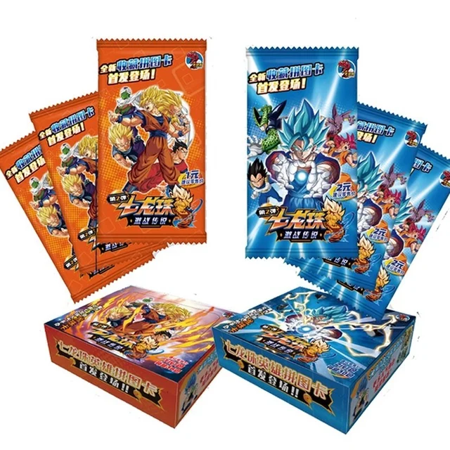 100pcs Anime Dragon Ball Game Card Black Box Collection Edition 3D Stereo Card Supernatural Battle Son Goku Card TCG Gift 2