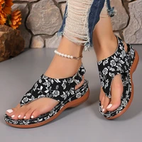 Offre spéciale femmes sandales été couleurs mélangées chaussures De plein air pour les femmes plage décontractée grande taille sandales à talons compensés Sandalias De Mujer 4