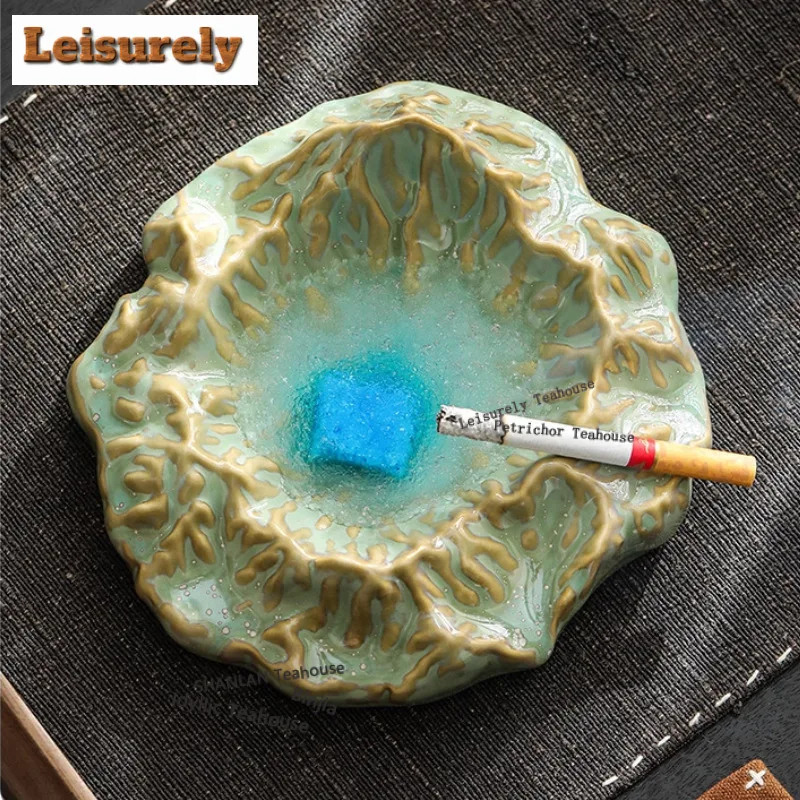 Wanli Mountains And Rivers Starry Sky Ashtray Traditional Smoking Steamers Ash Tray Weed Smoking Teaset Gift Accessories Craft