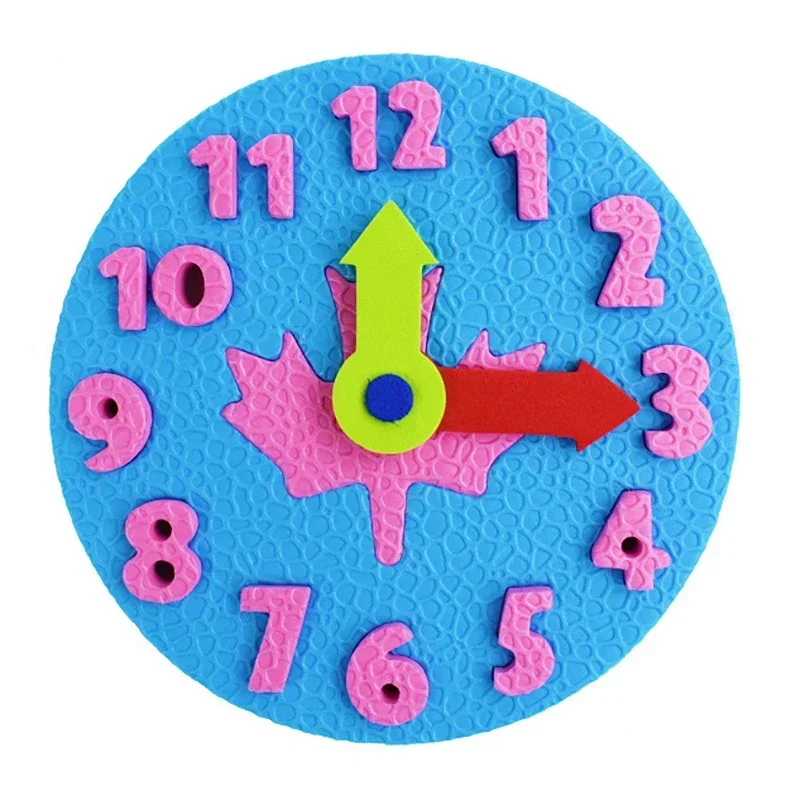 Educational Toys Teaching Kindergarten Manual Puzzle DIY Eva Clock Early Learning Education Baby Kids Toy Montessori Teaching Aids Math Toys