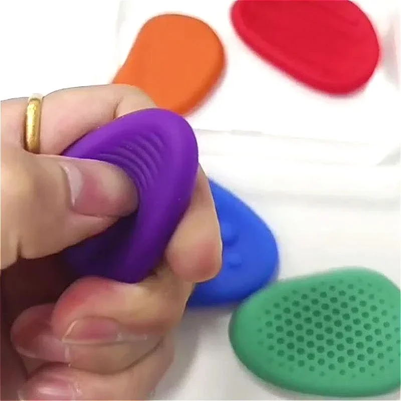 Fidget Toys Adults Sensory Silicone Stone 6 Pack Textured for Autism Kids Calming Down Fidget Stress Relief Toys