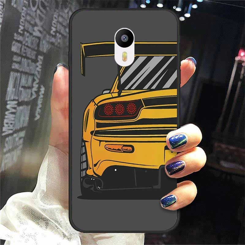 For Meizu M3 Cover Soft Silicone Bumper For MEIZU M 3 Meilan 3 Phone Back Case Covers Coque Fashion Cartoon JDM Sports Car Funda