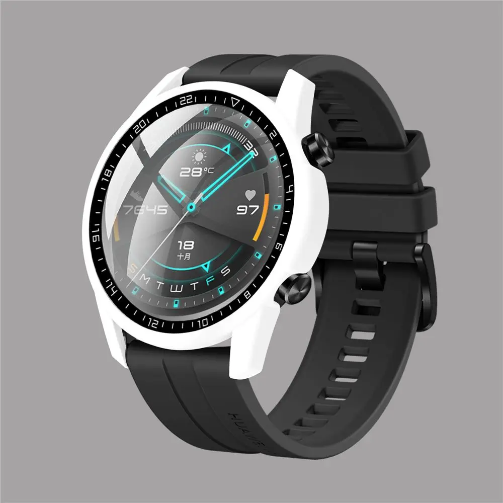 Premium Watch Case with Tempered Glass Screen Protector - Durable PC Shell with Dial Scale Cover