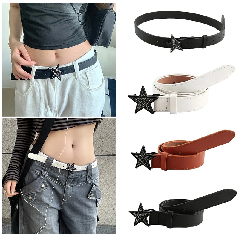 

Women Star Rhinestone Belt For Fashion Y2k 2000s Waist Strap Female Girl Jeans Dress Trouser Decorative Waistband Accessories