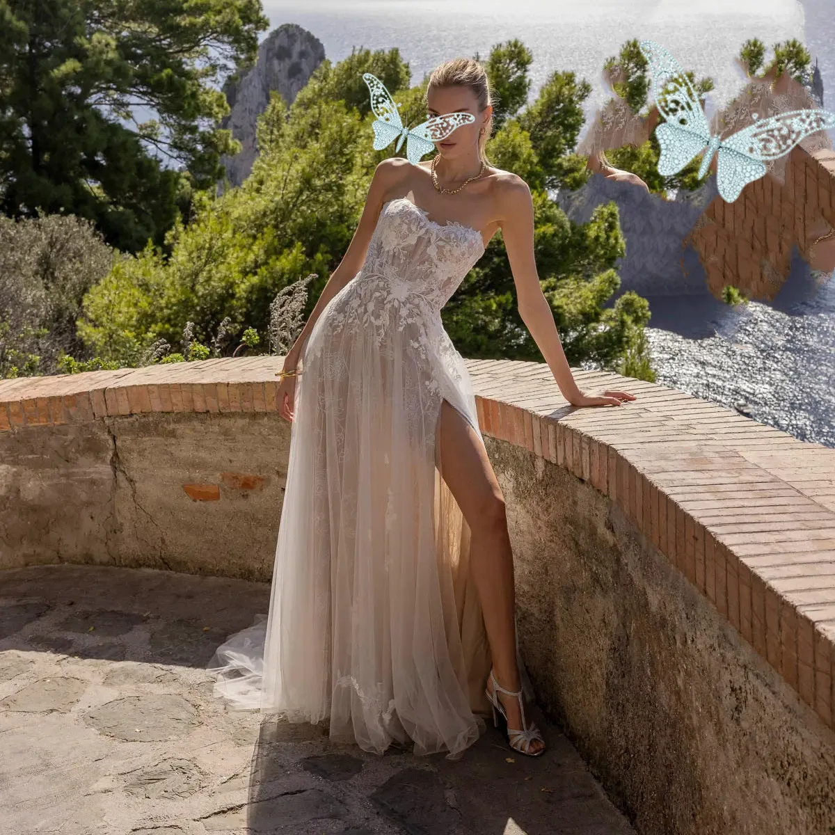 

Платье женское ТРАПЕЦИЕВИДНОЕ с V-образным вырезом и кружевной аппликацией