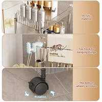 Mobile Storage Rack Trolley Organizer With Wheels Acrylic Narrow Slit Storage Cabinet Bathroom Home Multi-layer Organizer 2
