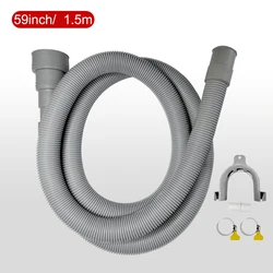 Universal Drain Pipe Kit with Flexible Corrugated Pipe, Extension Adapter, and Hose Clamp (Outlet Hose - 1.5M)