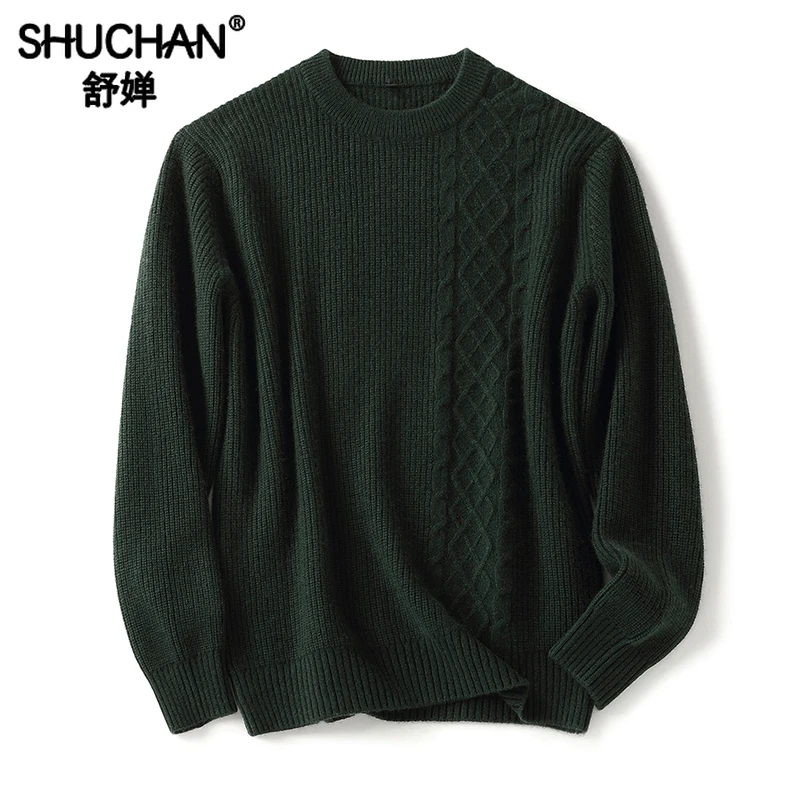 Men Sweater 100% Cashmere New 2023 Winter Keep Warm Pullover Men  Thick （Winter)  Business  Autumn and Winter