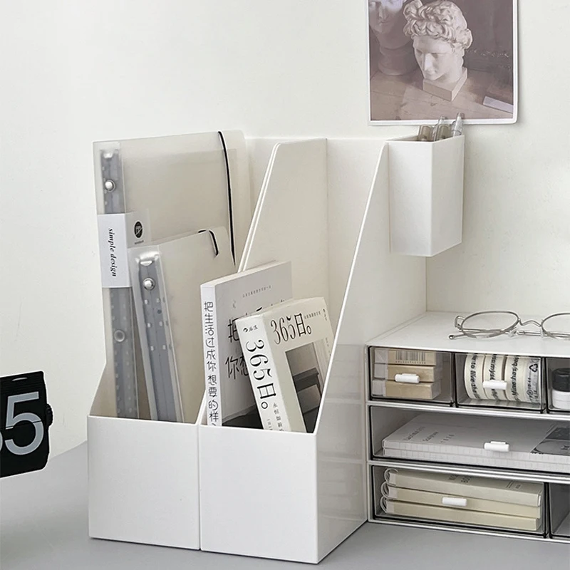 Bookstand File Rack Desktop Storage Box Storage Rack Office Dormitory Ins Mobile Desk Bookshelf Shelf