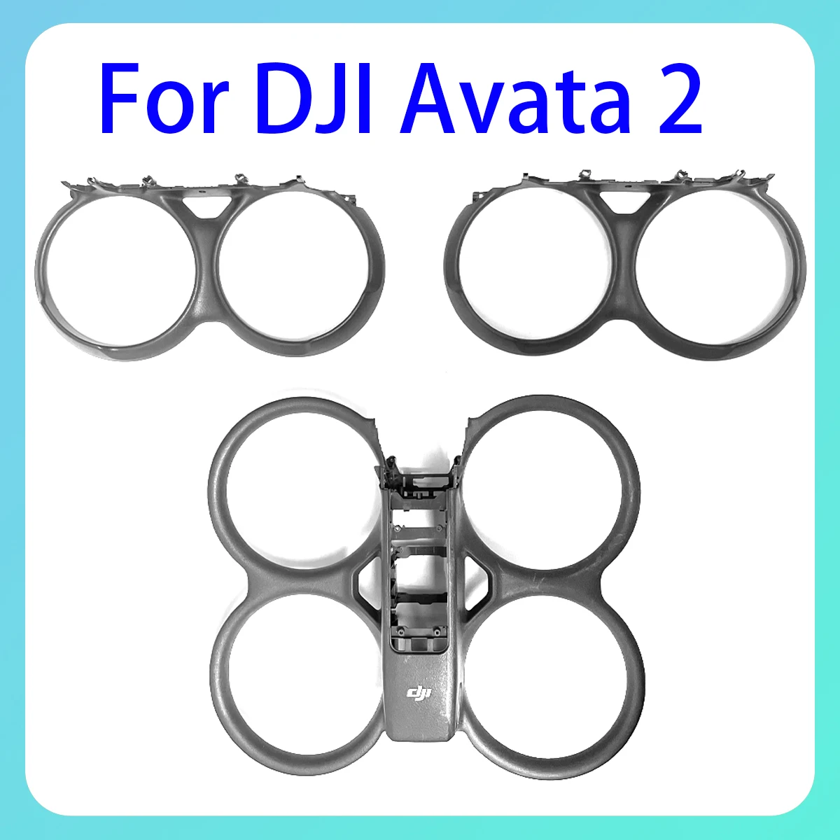 Vue éclatée des coques de remplacement pour drone DJI, pièces détachées de haute qualité, prêtes à l'installation.