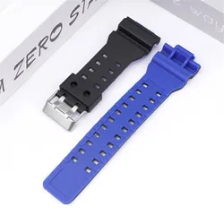 Silicone Watch Band Replacement - Stylish and Durable Strap Accessory - 16mm (Black dark blue)