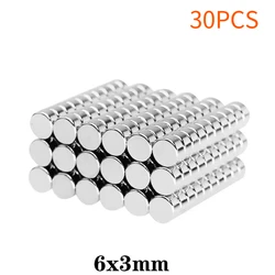 Versatile Circular Magnets for Kitchen Organization - Multiple Sizes Available (6x3MM - 30PCS)