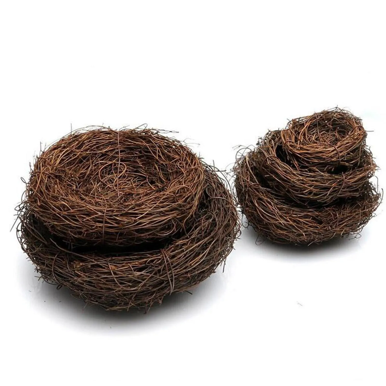 6-20cm Round Rattan Bird Nest Easter Decoration Bunny Eggs Artificial Vine Nest For Home Garden Decor Happy Easter Party Supply 4