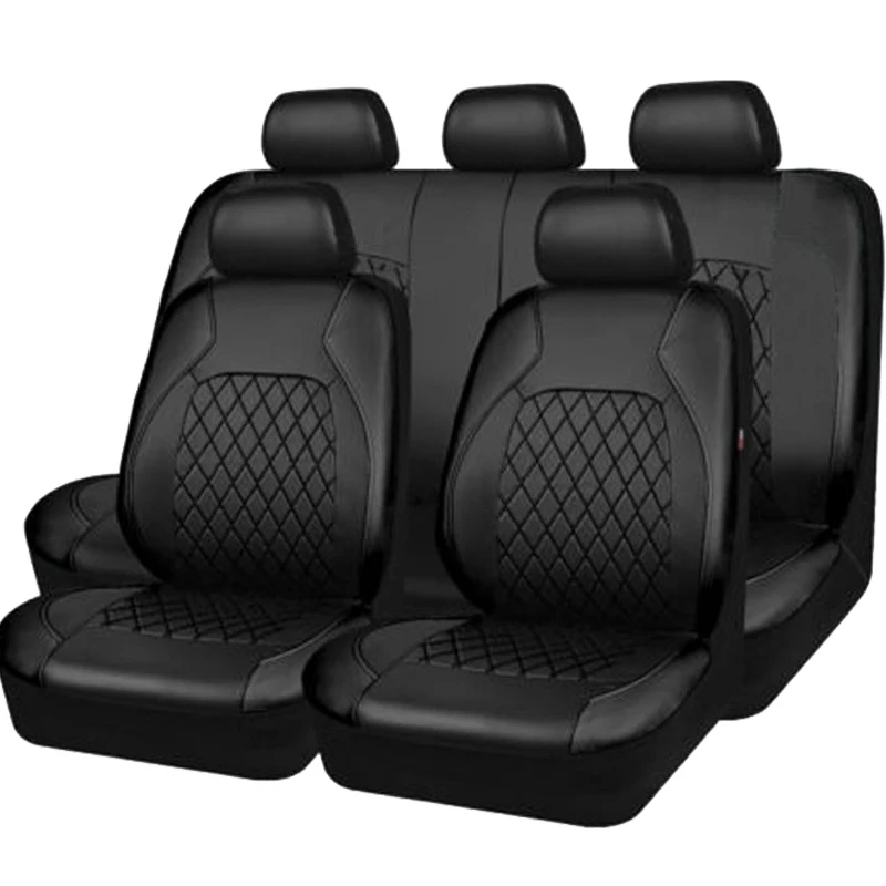 Ensemble de housses de siège de voiture en cuir PU respirant, coussin de  véhicule, housse de contour complète pour voiture, compatible avec  l'airbag, Fit 5-Seat Auto - AliExpress