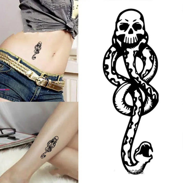 

5PCS Snake Tattoo Sticker Waterproof Temporary Sticker Geometric Planet Tattoo Black Tattoos Body Arm Men Fake Tatoos Chains