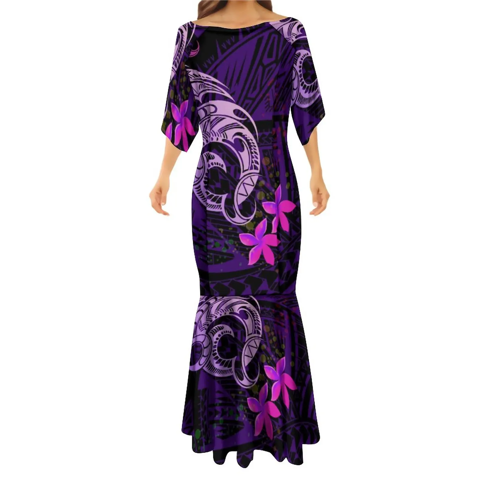 Wholesale Custom Puletasi Patterns Dress Polynesian Tribal Casual Bodycon Sexy Party Club Wear 2 Set Dress For Female