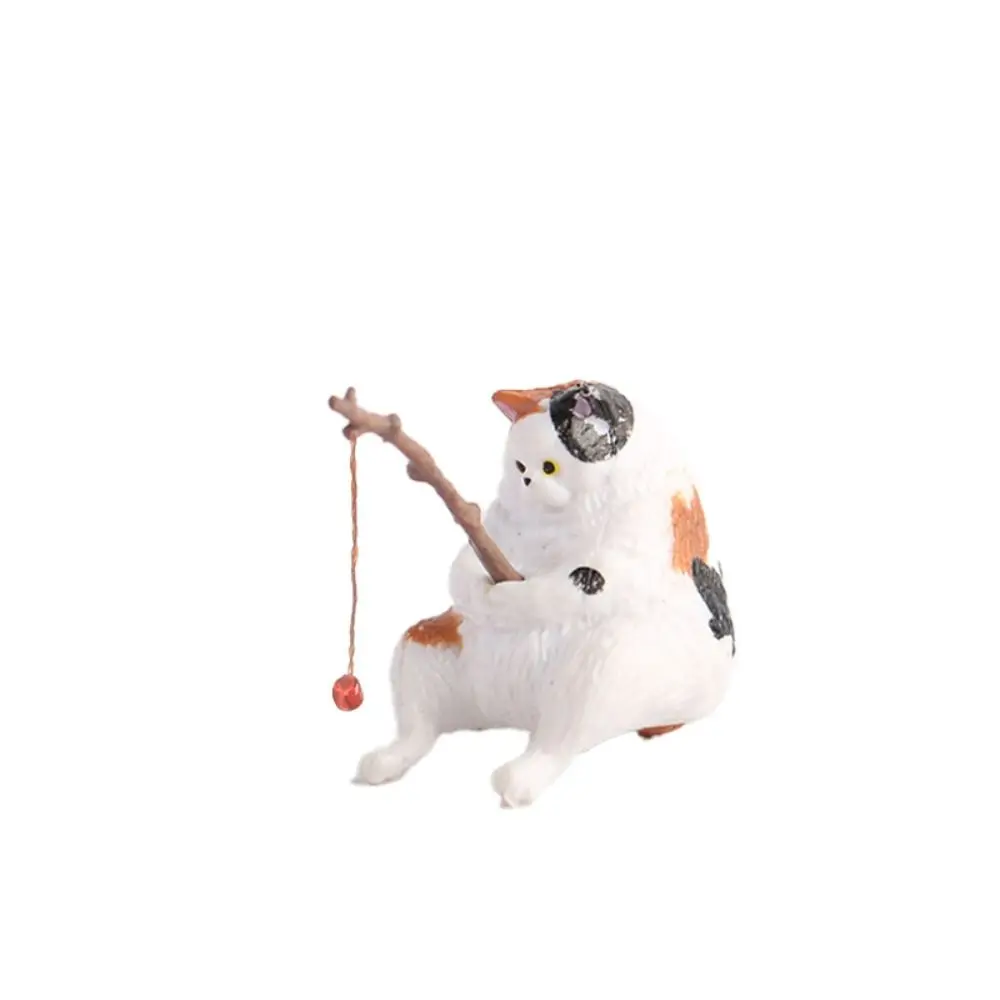Title 1, Cute Fishing Cat Ornaments New Mini Cat Sculptu...