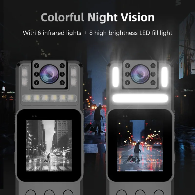 4K 바디 카메라, 오디오 비디오 녹화 포함, 웨어러블 바디 캠, 와이파이 카메라 캠코더, 180 ° 회전 렌즈, 야간 투시경 조명