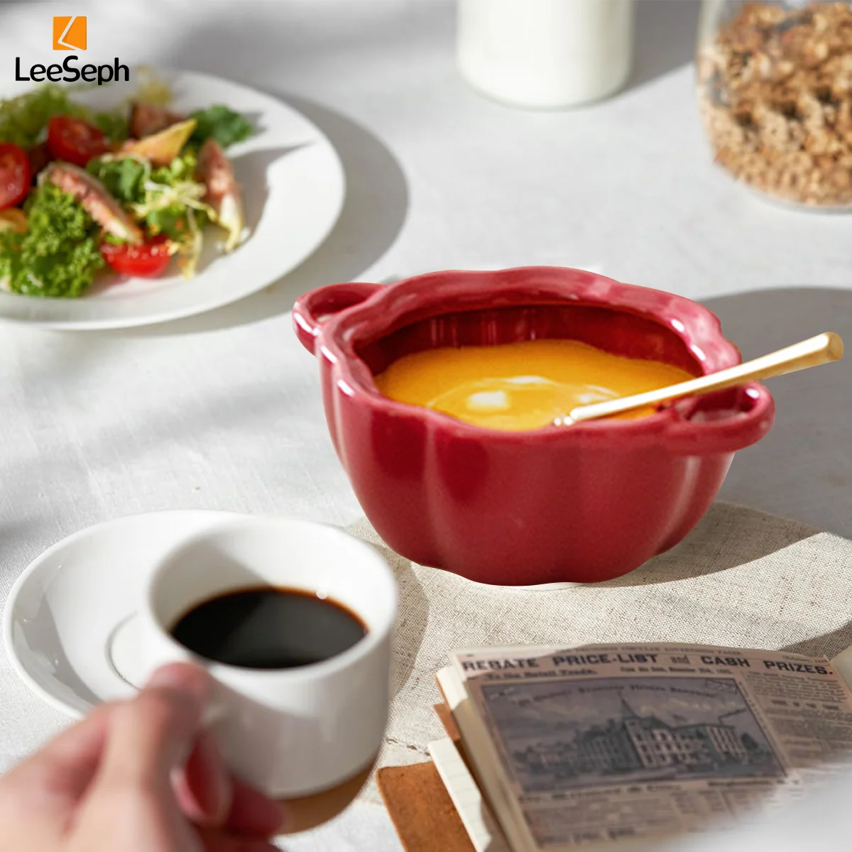 Leeseph Halloween Pumpkin Pot with Lid, Pumpkin Pottery Dessert Saucepan, Cute Casserole, Ideal Gift For Halloween
