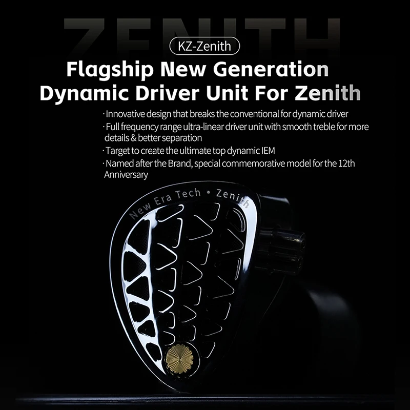 KZ Zenith in ear earphone wired Moving coil mega bass HiFi all-metal Exchangeable line headphones customized lEMs Headset 6