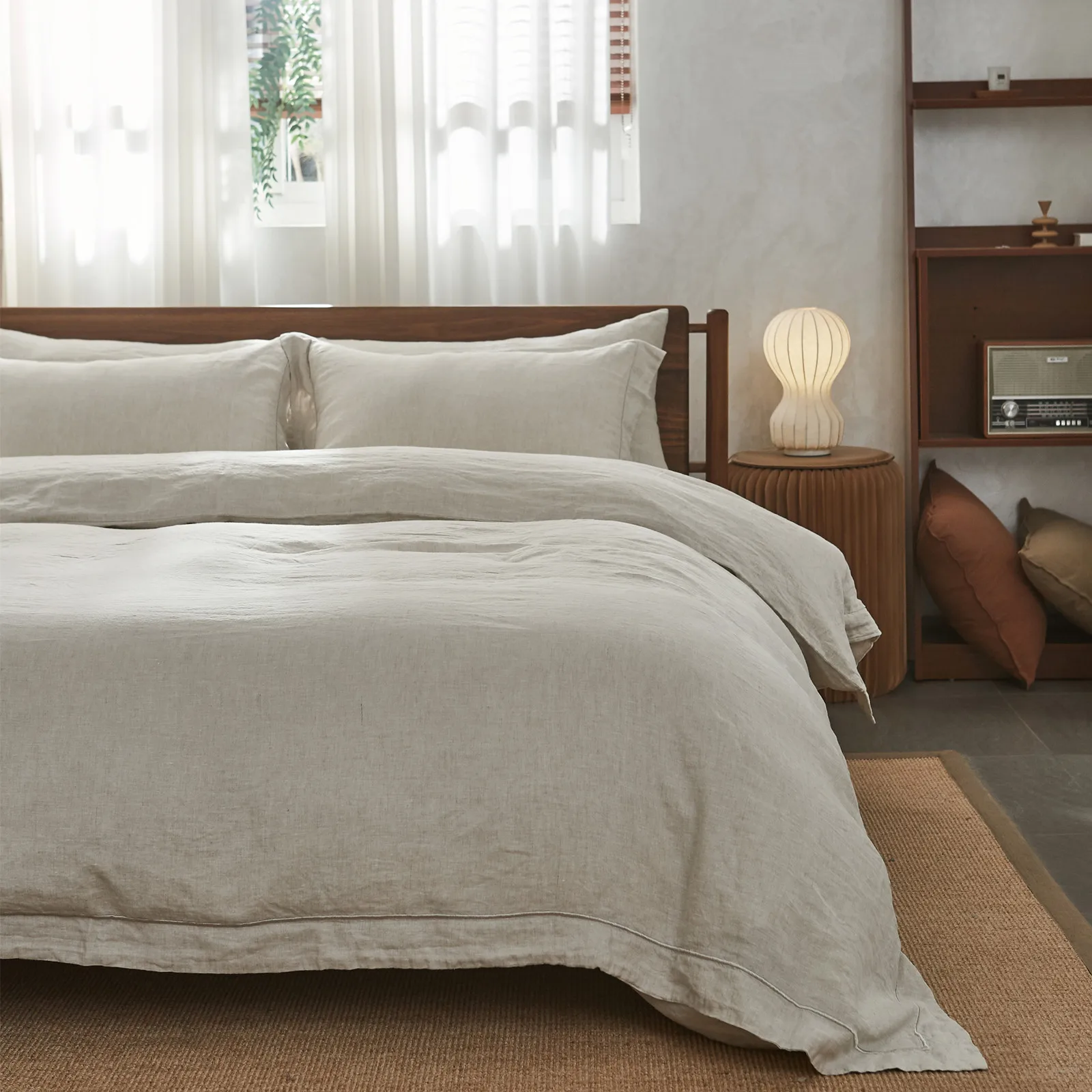 Simple&Opulence 100Linens 3Pcs Bedding Set With Embroidery Border