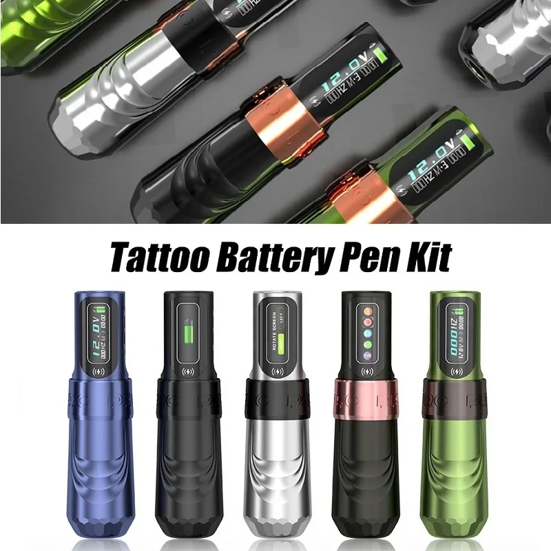 ワイヤレスタトゥーマシン,回転ペン,液晶ディスプレイ,眉毛,2つの