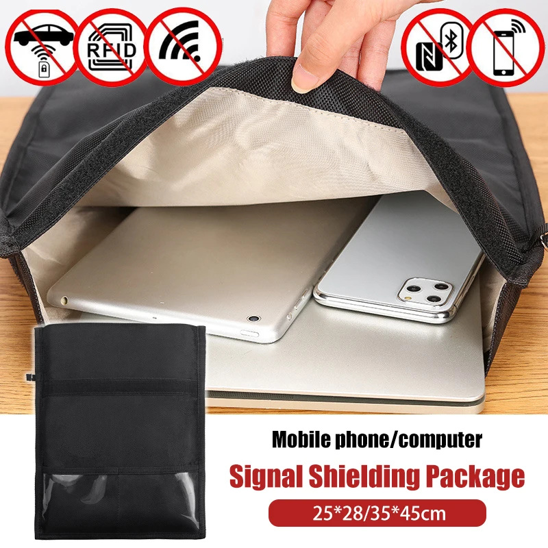 

1pc Notebook Signal Shielding Bag RFID Anti-theft Brush Cell Phone Faraday Bag Radiation Signal Blocking Bag Pouch