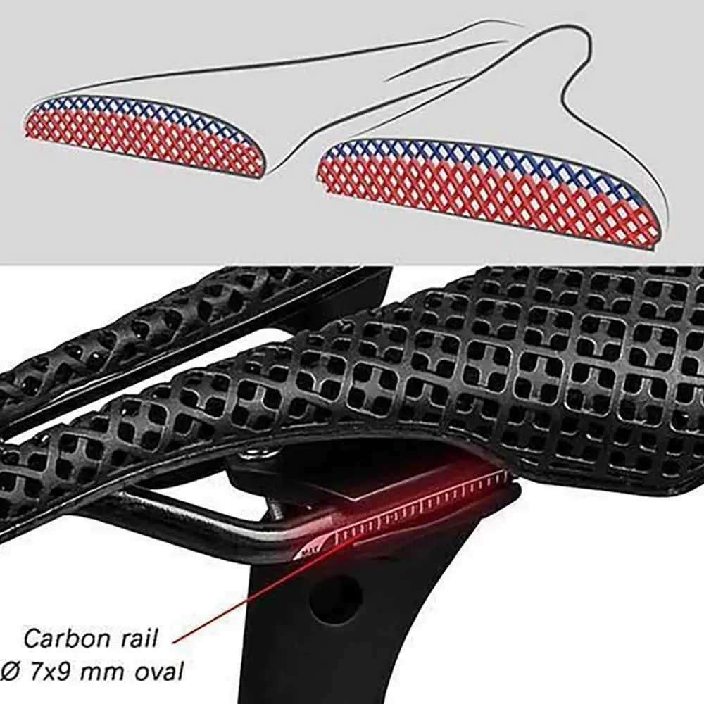 Elitaone 3D-Gedruckter Sattel SLR Carbon Rennrad/MTB Fahrradsättel 245x145mm Wettkampf-Komfortsattel – Detail 5