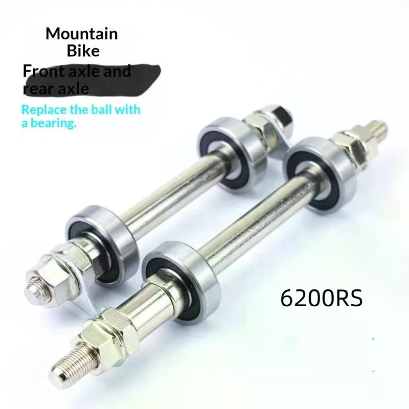 Solid Axle Hub with Bearings for Mountain Bikes - Front & Rear Set (1 or 2 Pieces)