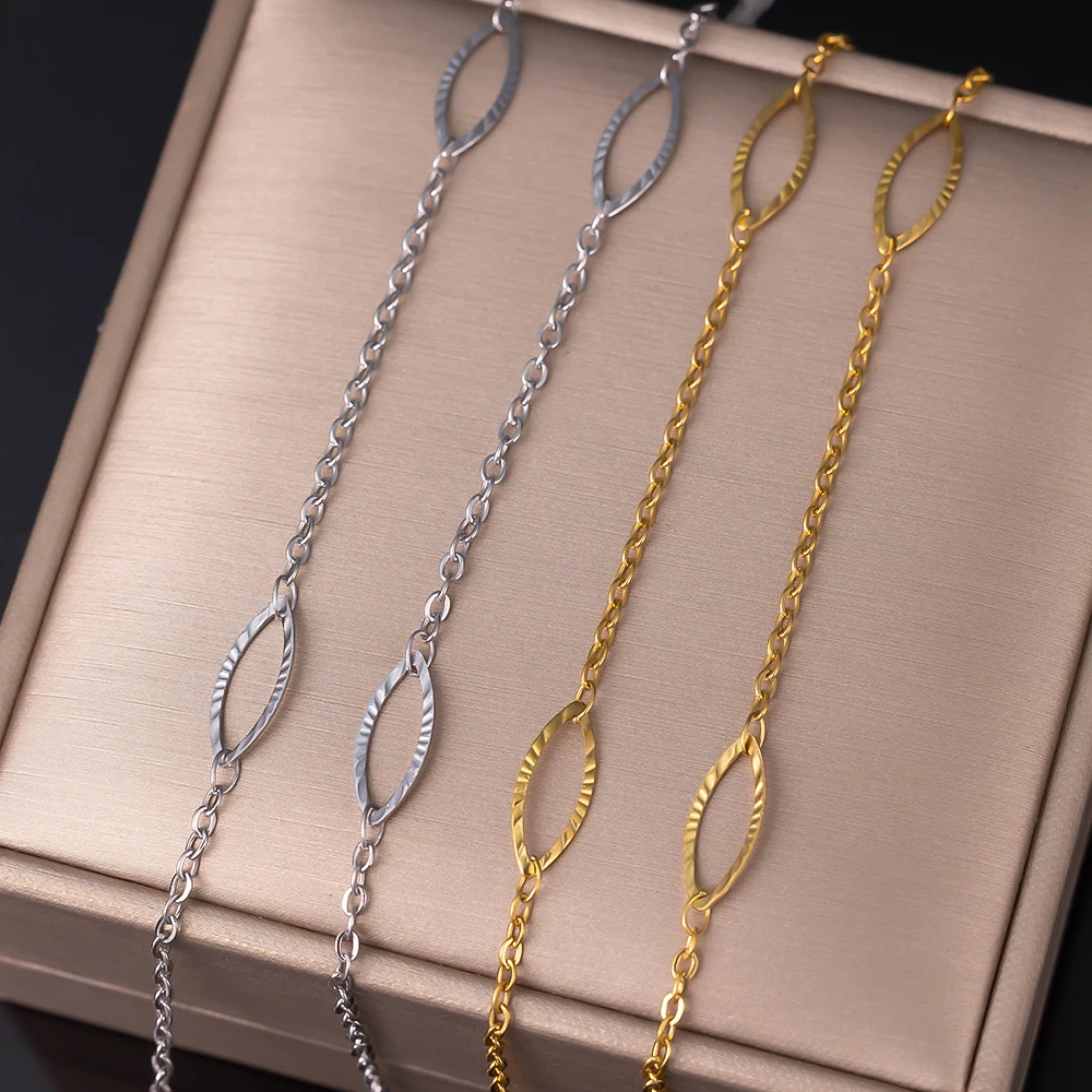1 m Gold Edelstahl geprägte Augenklink ovale Ketten Extender für DIY Halskette Armband Tasche Handwerk Schmuckzubehör Zubehör – Detail 5