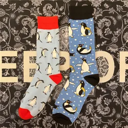 Adult New Crew Cotton Socks Funny Lovely Cute Animal Cartoon Pussy Emperor Penguin Penguins Antarctica Sea Bird Street Fashion