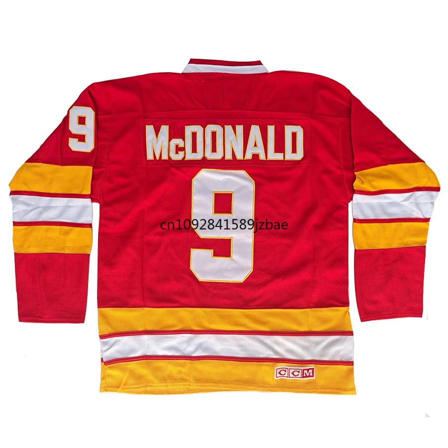 Lanny McDonald Jersey Canada Calgary Retro Ice Hockeys Jerseys 30 Mike Vernon Jersey 14 Theoren Fleury Us Mens Size M-3XL