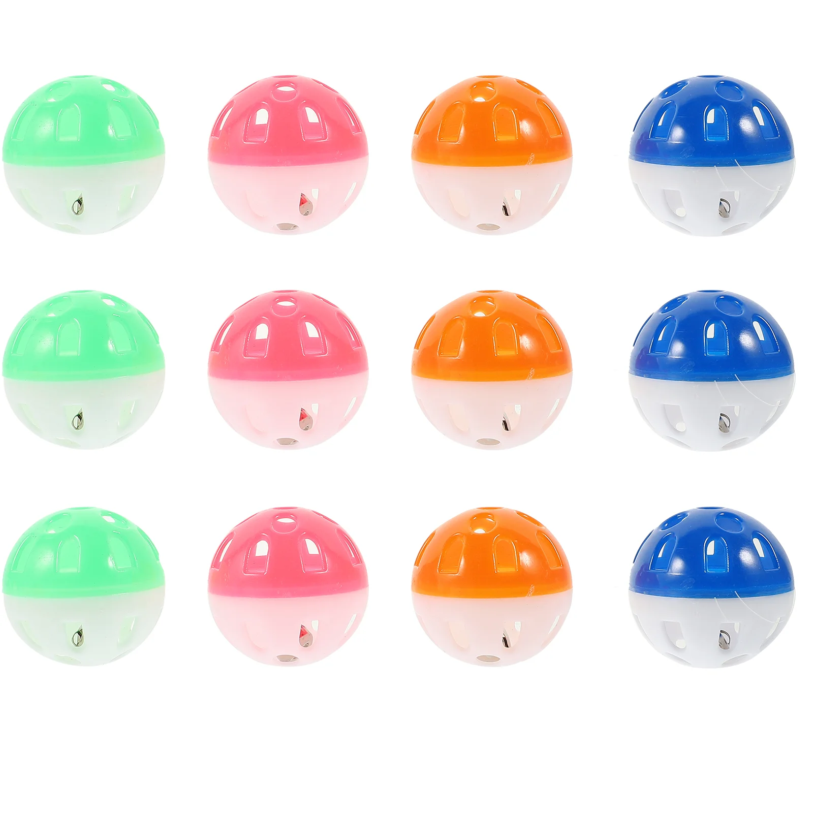 

12pcs Cat Bell Balls Parrot Bird Chew Toys Hollow-out Bell Balls Bird Claw Grinding Balls