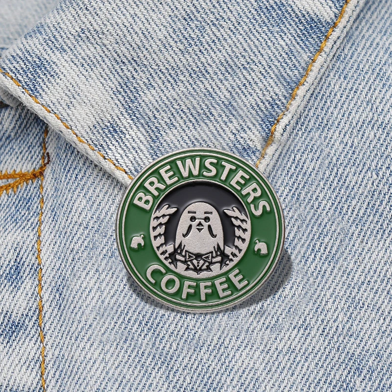 

Brewsters Coffee Enamel Pins Custom Game Related Character Brooches Lapel Badges Funny Jewelry Gift for Fans Friends