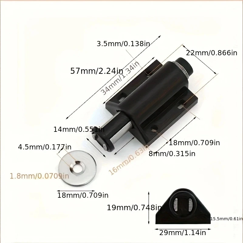 1pc Cabinet Catches Door Stopper Rebounding Magnetic Drawer Latch Door Closer Furniture Hardware Accessories for Wardrobe Kitc Cabinet Magnetic Catch