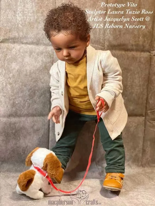 FBBD 30inch Standing Legs Vito By Laura Tuzio Ross Reborn Baby Doll Unpainted Kits Soft Touch With COA