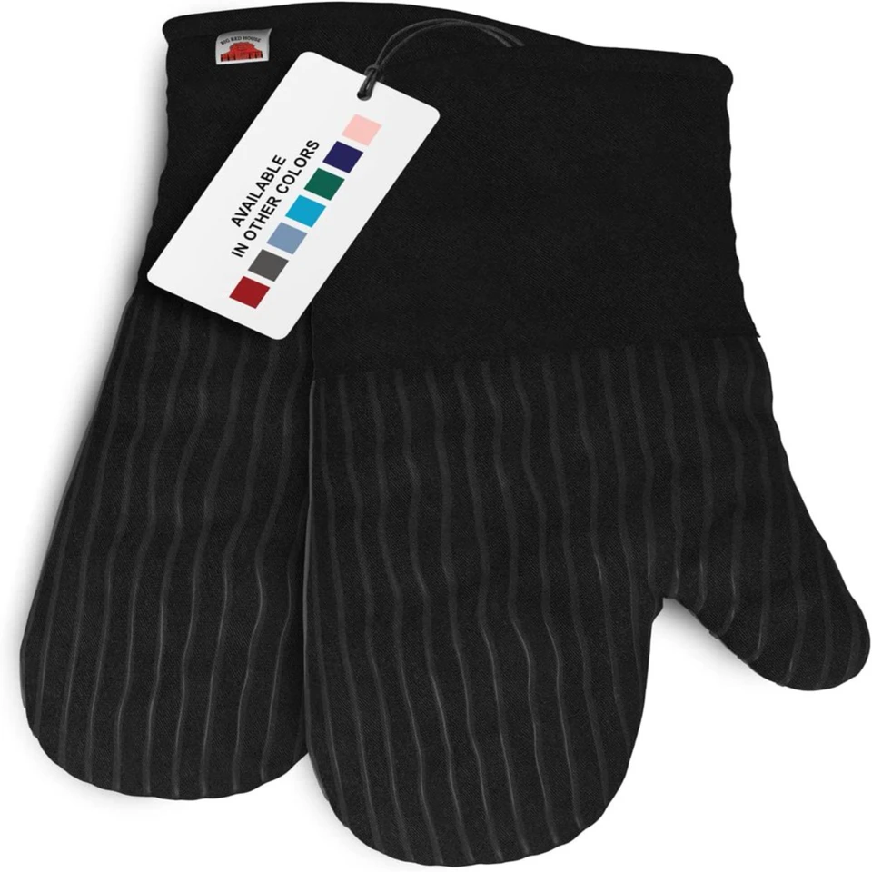 Heat Resistant Cotton Silicone Oven Mitts