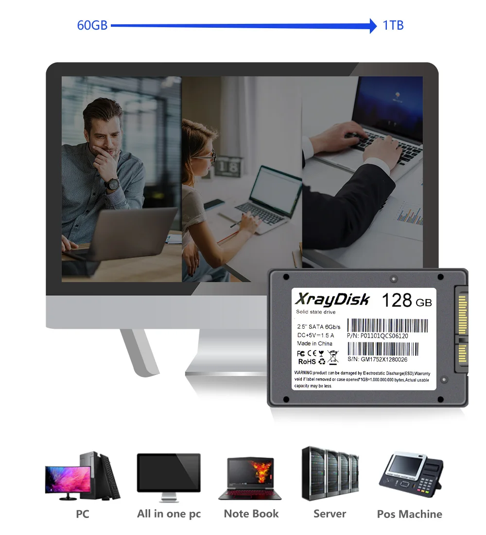 Xraydisk Sata3 Ssd 128GB 256GB Hdd 2.5 Hard Disk Disc 2.5 " Internal Solid State Drive For Laptop&Desktop internal ssd for pc