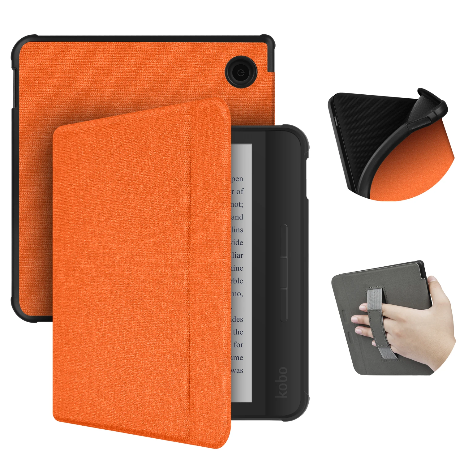 Kobo Libra Protective Case with Hand Strap and Sleep/Wake Feature - 7 Inch Ebook Cover