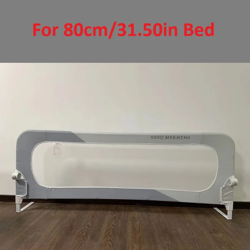 IMBABY 80CM Bed Guardrail Adjustable Baby Safety Bed Barrier One Click Folding Rail Guard for Kids Baby Sleeping Safety