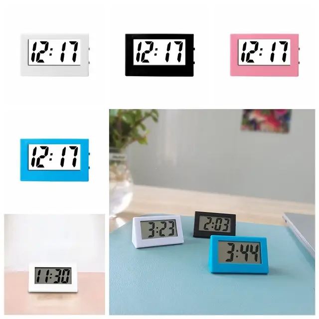 Creativo piccolo mini orologio triangolare ABS muto da tavolo orologio digitale elettronico semplice casa 2