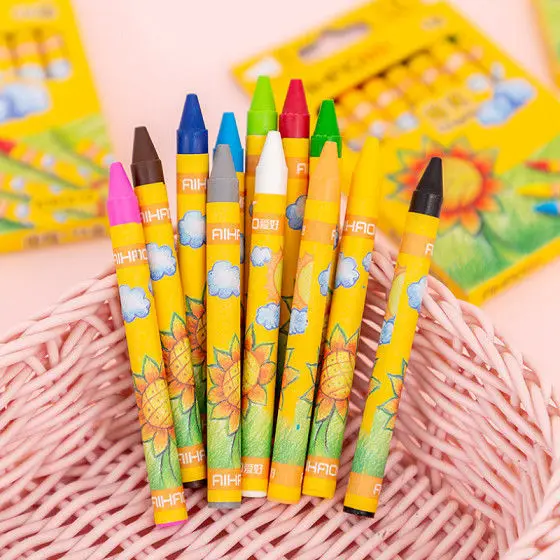 8/12 Color Set Cute Non-Toxic Wax Crayon Child Kawaii Pastels Graffiti Pen  Kids Student Painting Drawing Art Supplies Stationery - AliExpress