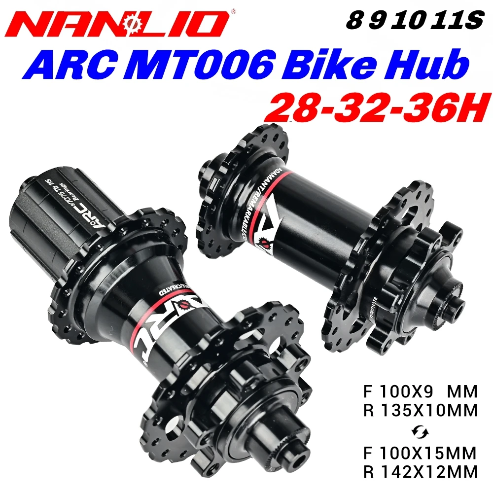 NANLIO Mountain Bike Hub ARC 006, NBK Bearing Aluminum Alloy Hub 8 12 Speed 28 32 36 Holes Bicycle Hubs