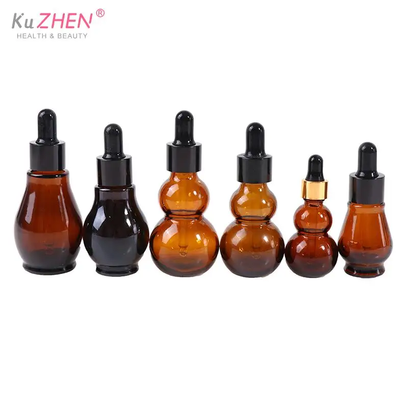 1PC 5/10/20/30/ml 파인 스프레이 안개 앰버 유리 Dropper 병 에센셜 오일 향수 피펫 병 리필 가능 빈 컨테이너