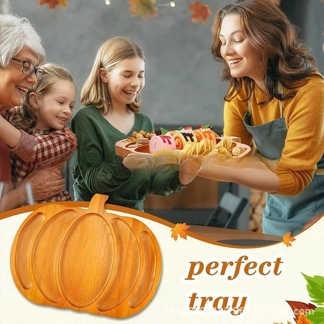 Fruit Plate Ghost Pumpkin Christmas Tree Wooden Tray Holiday Party Plate Tableware Dried Fruit Snacks tray Layout Props 4