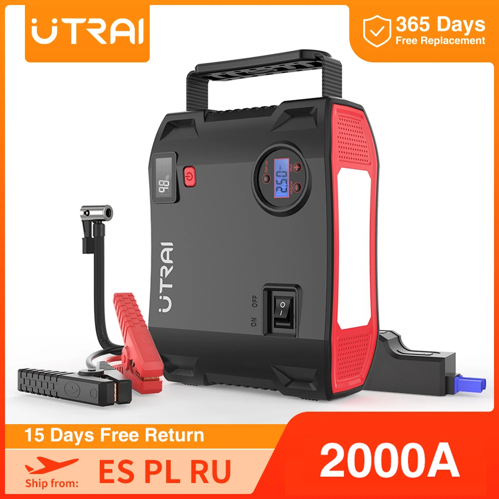 Utrai 4 In 1 2000a Jump Starter 24000mah Power Bank 150psi Air